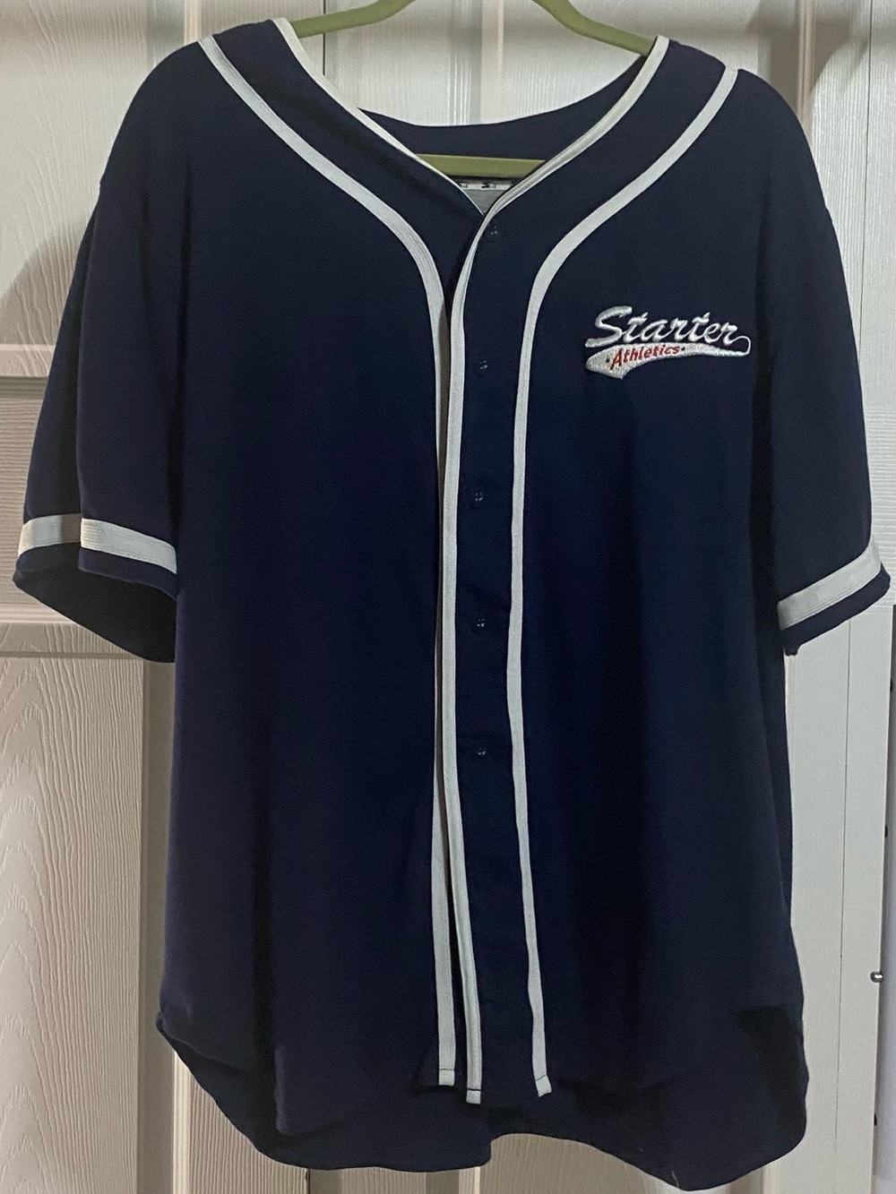 Vintage Starter Navy and White Baseball Jersey